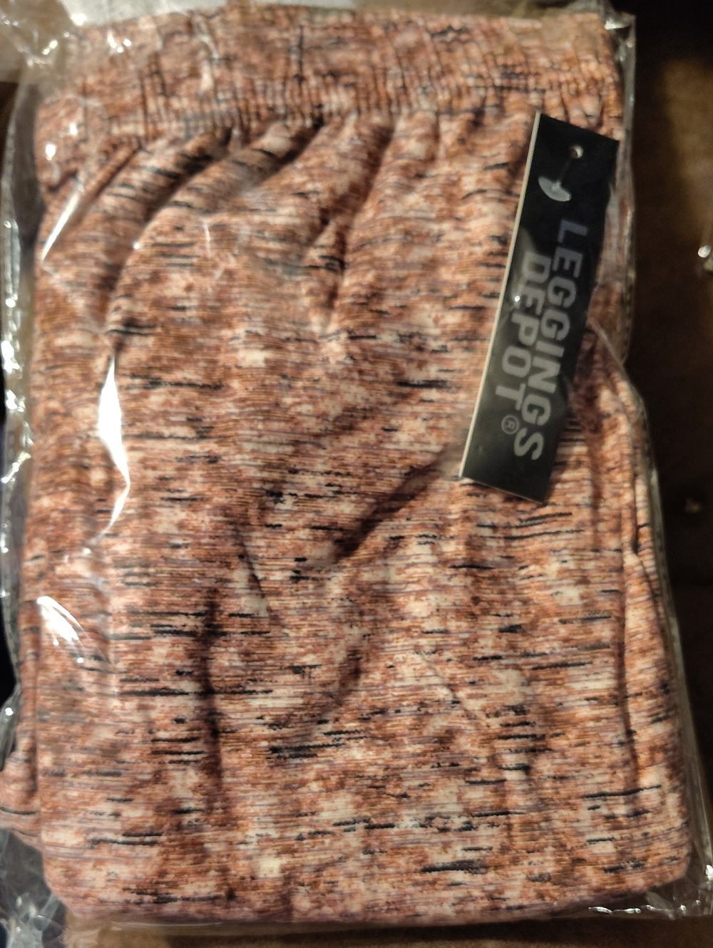 Leggings Depot Women's Heathered Rust Brown Stretch Leggings